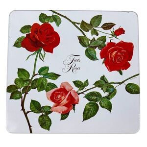 Kambly Trois Roses Vintage Floral Biscuit Tin Swiss Collectible 1985